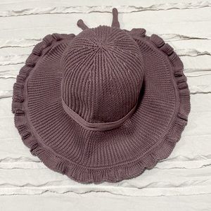 lovely knitted embroided sun hat